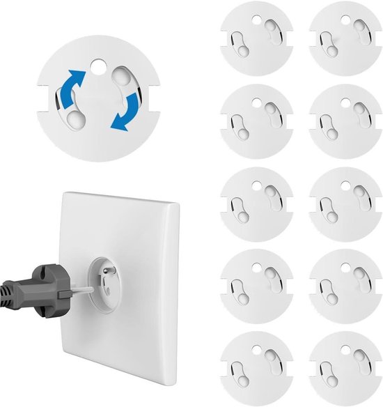 10 Stück Sichere Französische Steckdosenabdeckungen Weiß
