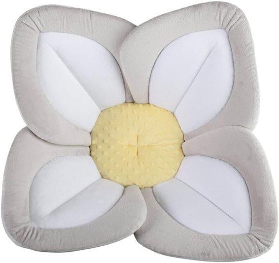 Weiches Und Bequemes Babybadekissen, Fröhlicher Und Legerer Stoff, Badewannensitz Mit Blumenmuster Aus Netzgewebe, 80 Cm, Blau