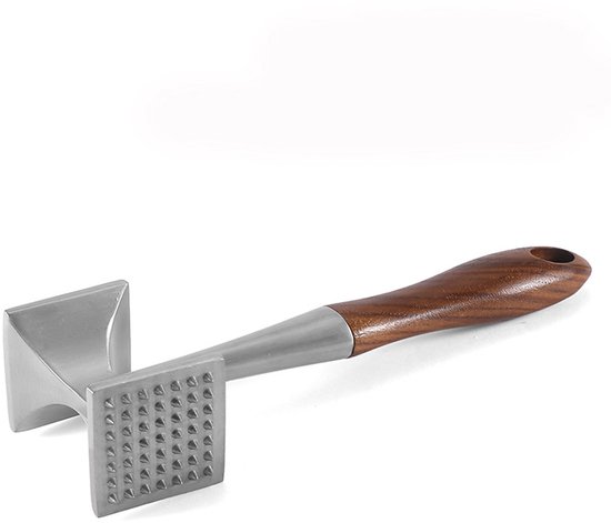 Fleischhammer Steakhammer Mit Holzgriff Und Lebensmittelechter Zinklegierung 2 In 1 Fleischhammer 26 Cm