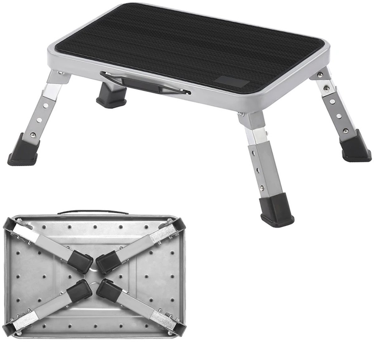 Klappbarer Stahltritt – Tritt Für Erwachsene – Klappleiter – Camping – Wohnwagen – Tragkraft 150 Kg – Besonders Robust