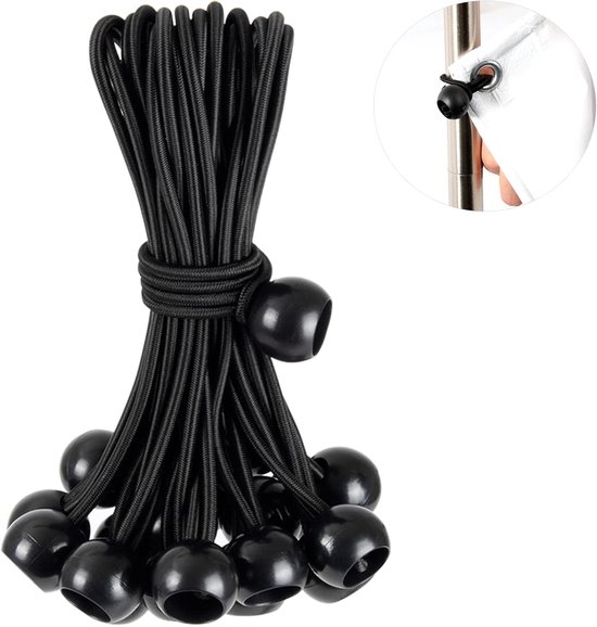 30 Stück Gummiseil Markisen Bungee Seile Planen Bungee Mit Kugeln Robuste Planen Ballen Für Markisen Camping, Unterstand, Pavillon, Leinwand, Zel
