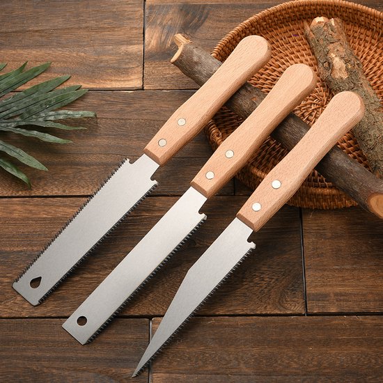 3 Kleine Handsägen Für Holzarbeiten, 30,8 Cm Flexibles Sägeblatt, Zugsäge Für Bastelarbeiten, Hobbys Und Heimwerkerprojekte, Rutschfester Holzgri