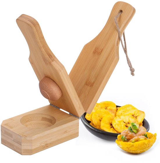 Knusprige Grüne Kochbananen, Tostones, Pressform Bananenstößel