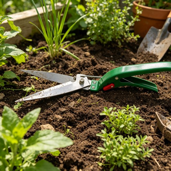 Lange Gartenschere Aus Edelstahl, Ergonomische Gartenschere Mit Grünem Griff Für Gras, Blumen Und Gemüse