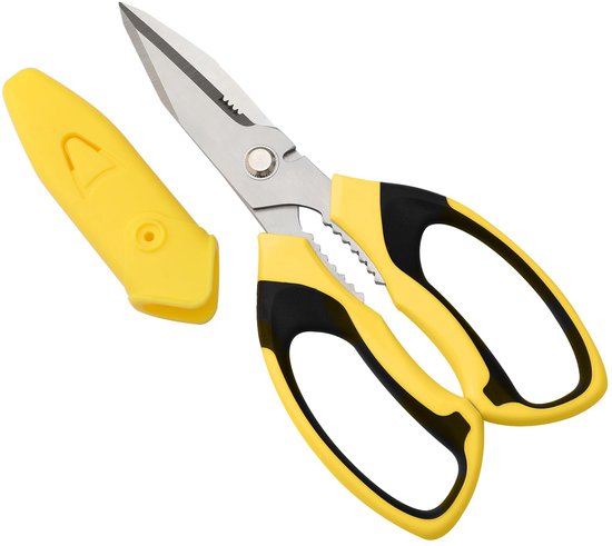 Diese Scharfe, 20 Cm Lange Schere Zeichnet Sich Durch Ihr Vielseitiges Und Robustes Design Mit Gezahnten Klingen Aus. Sie Eignet Sich Zum Schneid