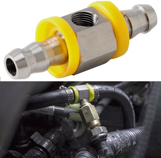 Universelles Kraftstoffdruckmessgerät T Stück, 3/8" (9,5 Mm) Edelstahladapter (thb012)