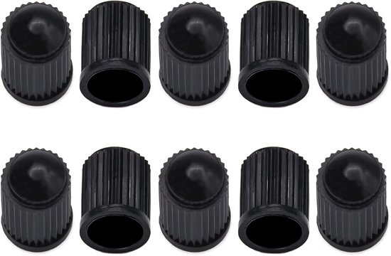 10 Schwarze Ventilkappen Für Autos, Motorräder, Roller Und Fahrräder