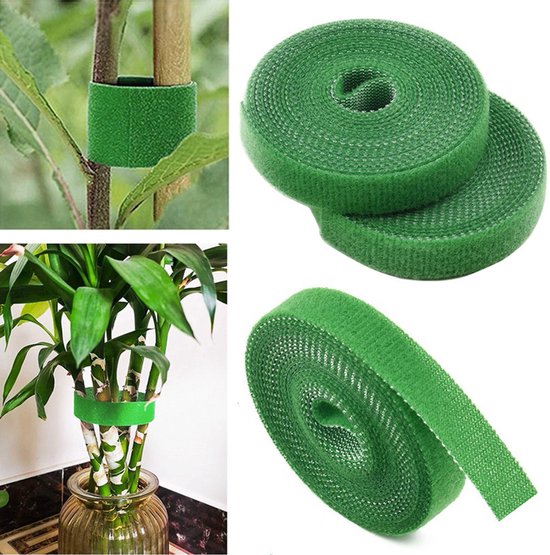 Rollen Gartenklettband, Grünes, Wiederverwendbares Pflanzenbindeband, 15 Mm X 2 M