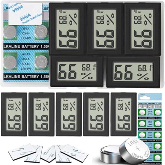 Set Mit 5 Digitalen Thermometern Und Hygrometern Mit Großem Lcd Display Für Zuhause, Babyzimmer, Büro Und Gewächshaus