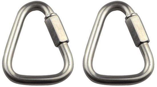 Dailygoods Edelstahl Karabiner, 2 Stück Dreieckiger Schnellverschluss