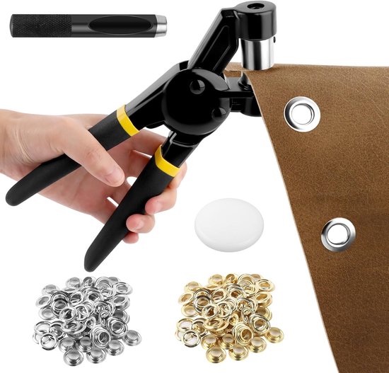 Manuelles Lochstanzen Set Mit 300 Ösen (10 Mm) Für Planen Und Leder