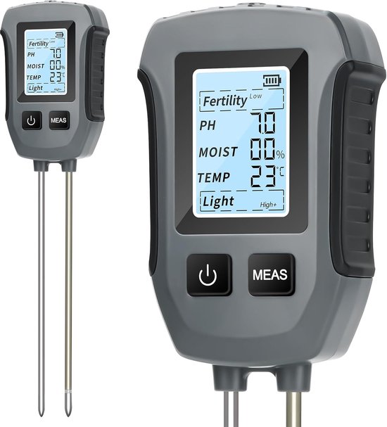 5 In 1 Ph Meter, Multifunktionales Bodenmessgerät Zur Bestimmung Von Fruchtbarkeit, Ph Wert, Feuchtigkeit, Temperatur Und Licht Hochpräzises Bod