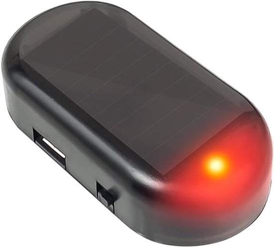 Solarbetriebene Autoalarmanlage Diebstahlschutz Blinklichter Attrappe Sicherheitsleuchten Für Autos Schwarz Autosicherheitszubehör 1 Stück