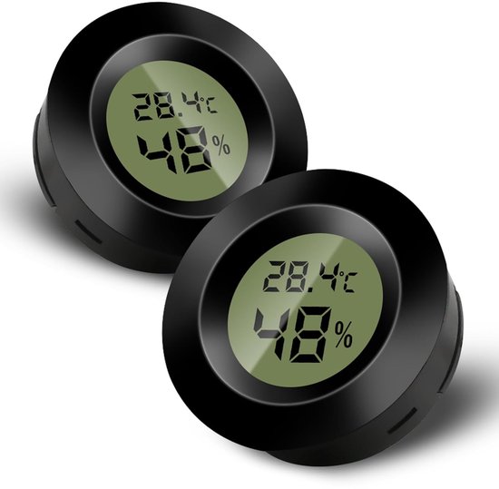 Thermometer Digitales Thermometer Mini Digital Raumthermometer Lcd Digital Hygrometer Temperatur Und Feuchtigkeitsmesser Für Zuhause Schwarz 2 St