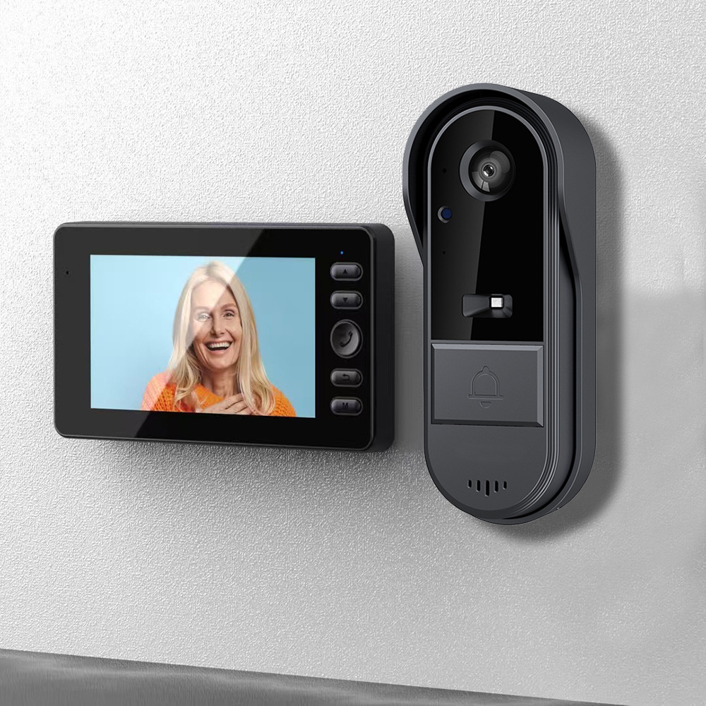 Video-türklingelkamera Mit 4,3-zoll-bildschirm – Kabellose Innen-gegensprechanlage – Kabellose Video-türklingelkamera Mit Monitor