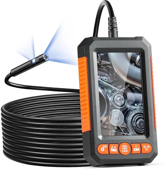 Industrielle Endoskopkamera Mit Zwei Objektiven, 1080p, 8 + 1 Led, Wasserdicht Nach Ip67, Für Kfz Und Sanitärinstallationen (5 M Kabel Und 32 Gb