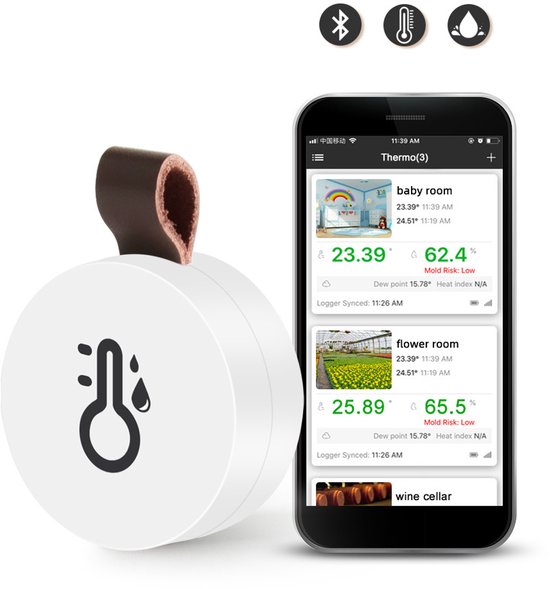 1 Stück Bluetooth 5.0 Thermometer/hygrometer Drahtlose App Steuerung Präziser Temperatur Und Feuchtigkeitsmonitor Sensor Mit Bildschirm, Knopf, A