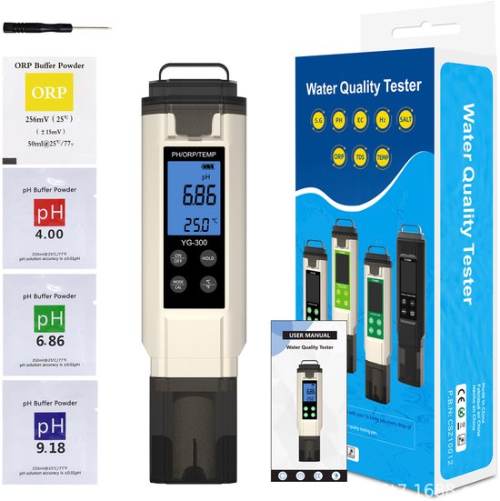 Tragbares 3 In 1 Wasserqualitätsmessgerät Ph Meter Für Schwimmbad, Aquarium, Hydrokultur, Trinkwasserprüfung.