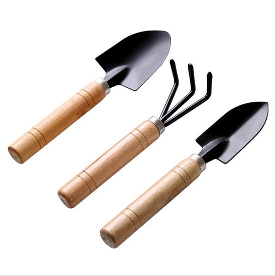 3 Teiliges Gartenset Schaufel, Rechen Und Spaten Für Blumen Und Gemüsegarten Gartengeräte