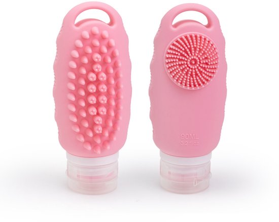 2 Silikon Reiseflaschen (100 Ml) Nachfüllbare Shampooflaschen Mit Sanftem Peeling Effekt Weiches Und Formbares Silikon