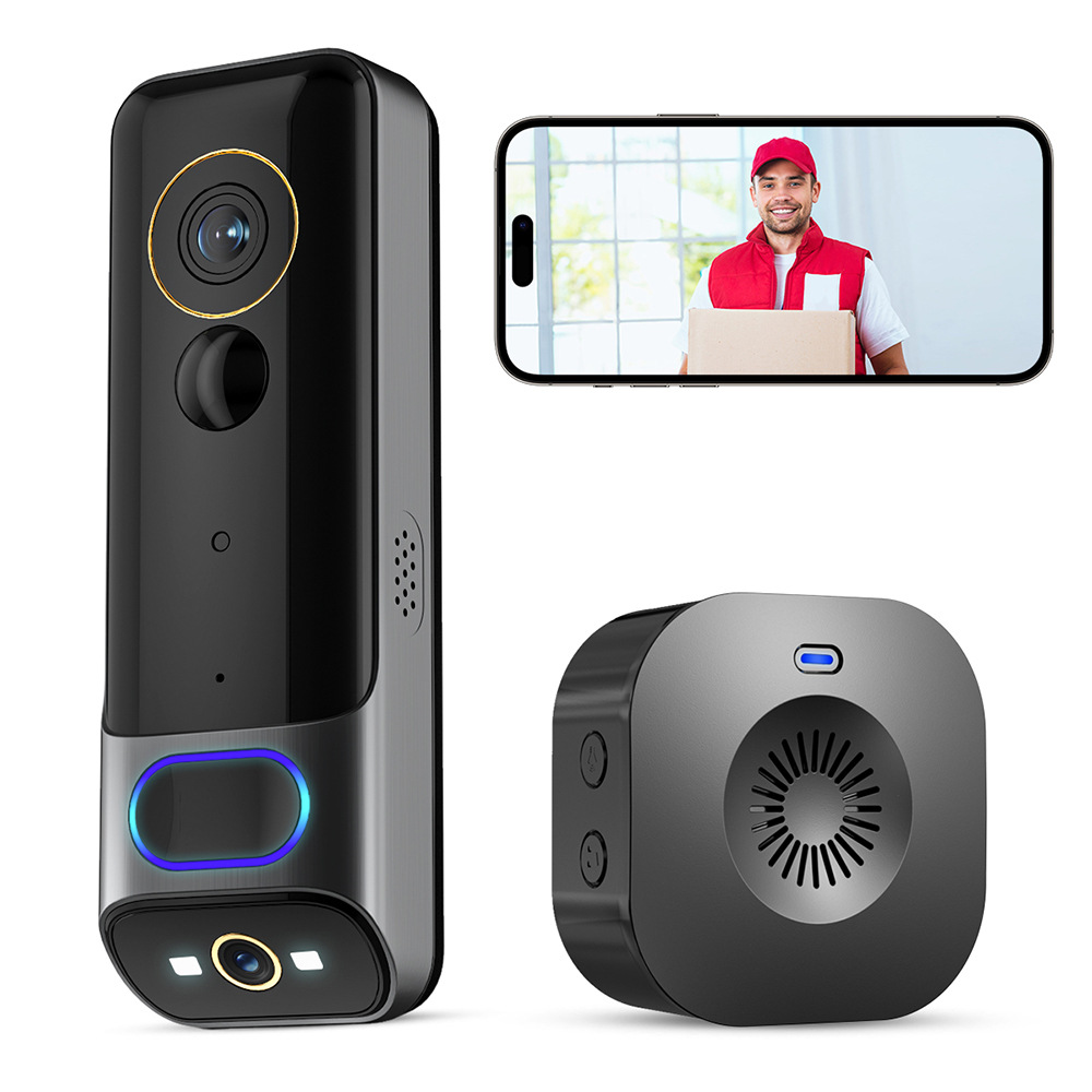 Kabellose Wlan-video-türklingel Mit Klingel – 1080p Hd Smart-video-türklingel Mit Kamera, Batteriebetrieben – Kabellose Video-türklingel
