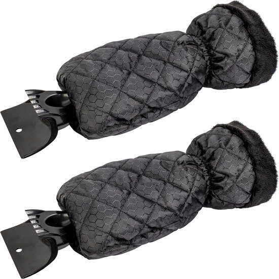 2 Teiliger Eiskratzer Mit Handschuh Fensterkratzer Schneekratzer Autokratzer Autozubehör Ergonomisches Design Verdammt Kalt Rot