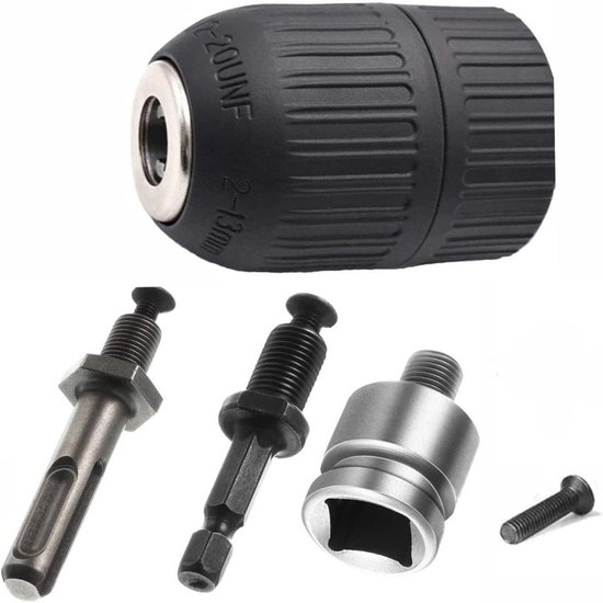 Schnellspannfutter 2–13 Mm, Sds-plus-adapter, Bohrzubehör, Schnellwechselfutter, Für Bohrmaschinen, Heimwerker Und Mechaniker, Silber, 1/2–20unf, 1 Stück