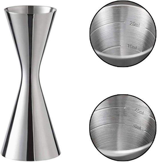 Cocktailmessbecher Mit Integrierter Skala Edelstahl Jigger Für Professionelle Barkeeper (30/60 Ml)