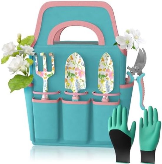 Komplettes 6 Teiliges Gartengeräte Set Mit Tasche Robustes Aluminium Und Ergonomisches Design