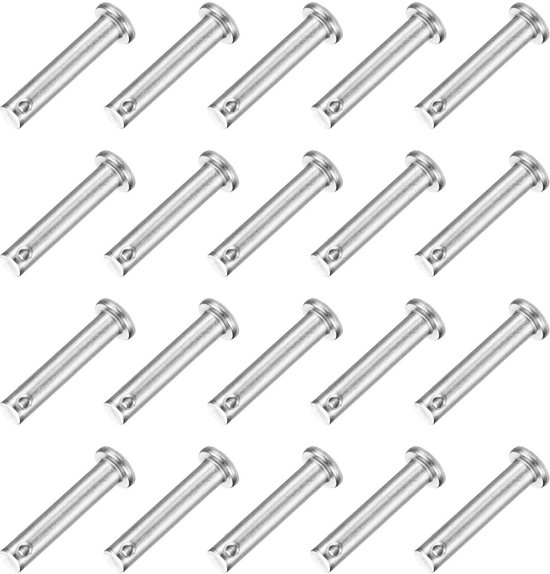 Dailygoods Splintbolzen, 20 Stück M6 X 30 Mm Flachkopfbolzen Aus Edelstahl Splintbolzen Für Anhänger Reparaturen In Der Mechanik Langlebig Und Ro