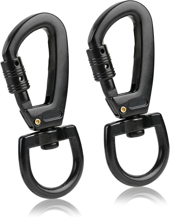 Drehbare Karabiner Für Vielseitige Verwendung 2 Stück Schwarz