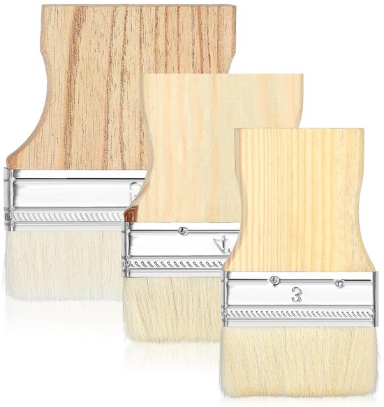 Flachpinsel Set (3 Teilig) Wiederverwendbar Für Öl Und Farbmalerei