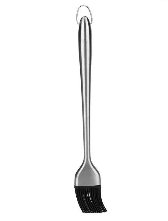 Jhubersproducts Backpinsel Silikon Gebäckpinsel Hitzebeständig Und Flexibel Edelstahlgriff Zum Grillen Und Backen Spülmaschinenfest