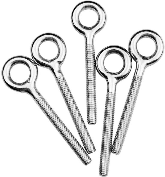 Dailygoods Ringschraube, 10 Stück Edelstahl 304 Langlebig Korrosionsbeständig Dicke 4 Mm Gesamtlänge 53 Mm Ösenschraube
