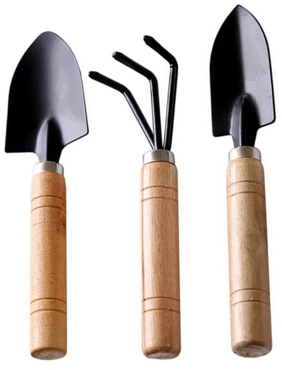 Gartenwerkzeug Set Mini Werkzeuge Pflanzenpflege Miniaturgröße 3 Teilig Grau