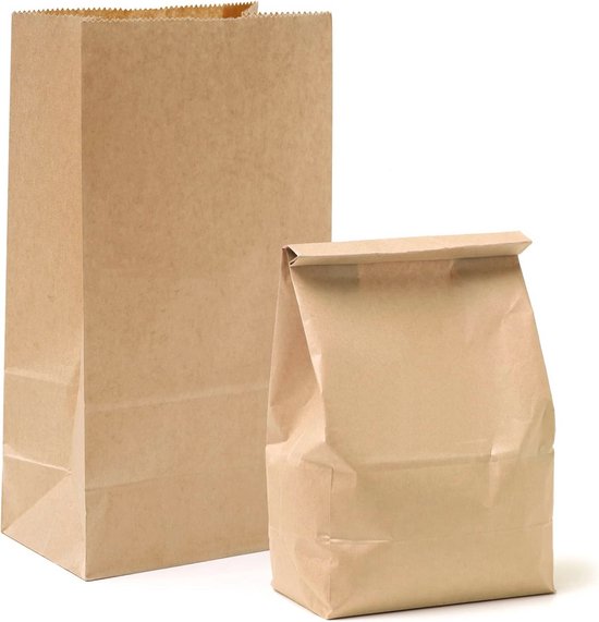 Kraftpapier Geschenktüten 100 Stück, Braune Papiertüten, 21 X 12 X 7 Cm, Zum Verpacken Und Aufbewahren