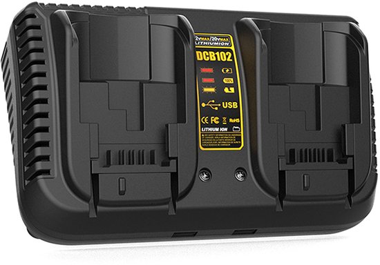 Für 18v Akkus Dcb184, Dcb200, Dcb182, Dcb180, Dcb181 Und Dcb182 Sowie Für Das Doppelport Ladegerät Dcb102 Für Dewalt Ladegeräte Dcb105, Dcb108, D