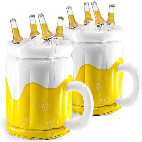 Aufblasbares Bierglas Tragbarer Eisbehälter Für Draußen Schwimmender Bierglaskühler Für Poolpartys Und Sommerfeste Robuster Getränkekühler 1 Stüc