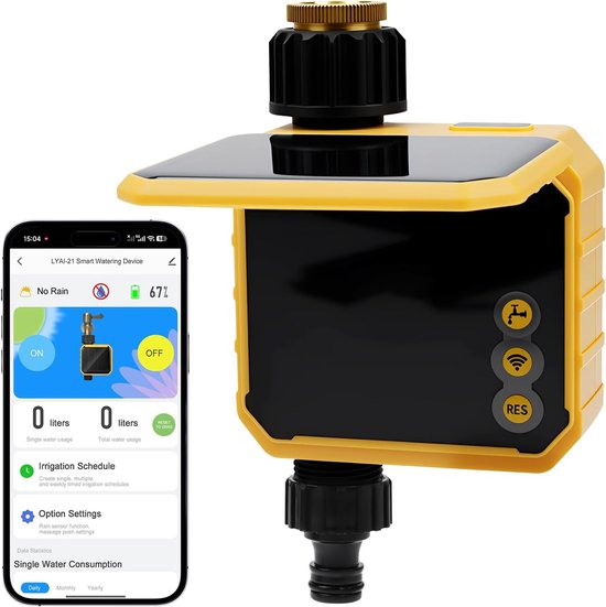 Automatischer Wlan Bewässerungsprogrammierer Ferngesteuerter Solar Bewässerungsregler Mit Regenverzögerung Und Manueller Bewässerung Für Garten,