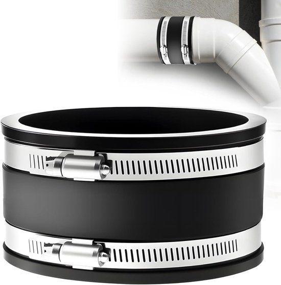 Flexible Gummikupplung Ø 150 Mm Mit Zwei Edelstahlklemmen, Schalldämpfende Manschette Für Ventilatoren Und Abluftschläuche, Langlebige Und Vielse
