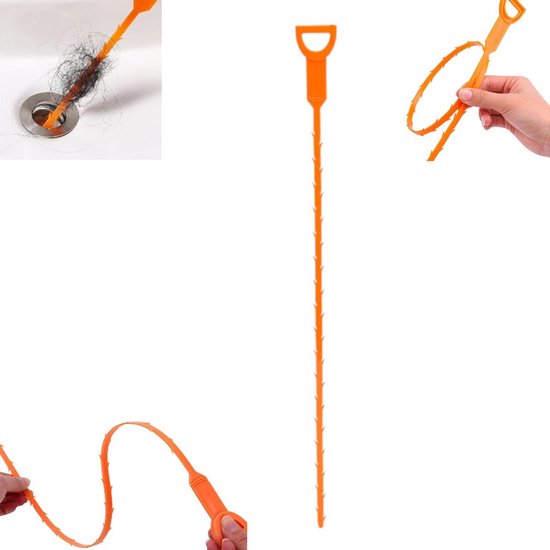 1 Stück Langer Abflussreiniger Verstopfter Abfluss 50,5 Cm Orange Haarentferner Umweltfreundlich Wiederverwendbar & Nachhaltig Haarentferner Dusc