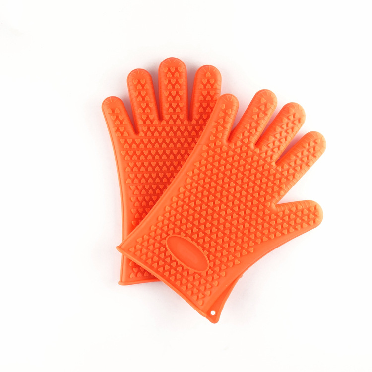 2 Silikon-kochhandschuhe Für Küche Und Grill, Set, Paar, Topflappen, Ofenhandschuhe, Schwarz-orange