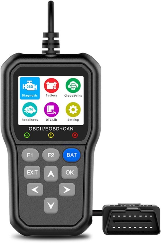 Mengshen Obd2 Scanner, Motorfehlercodeleser Mit Live Daten, Monitor Und Batteriediagnose Für Obdii/eobd/jobd+can Fahrzeuge Ab Baujahr 1996