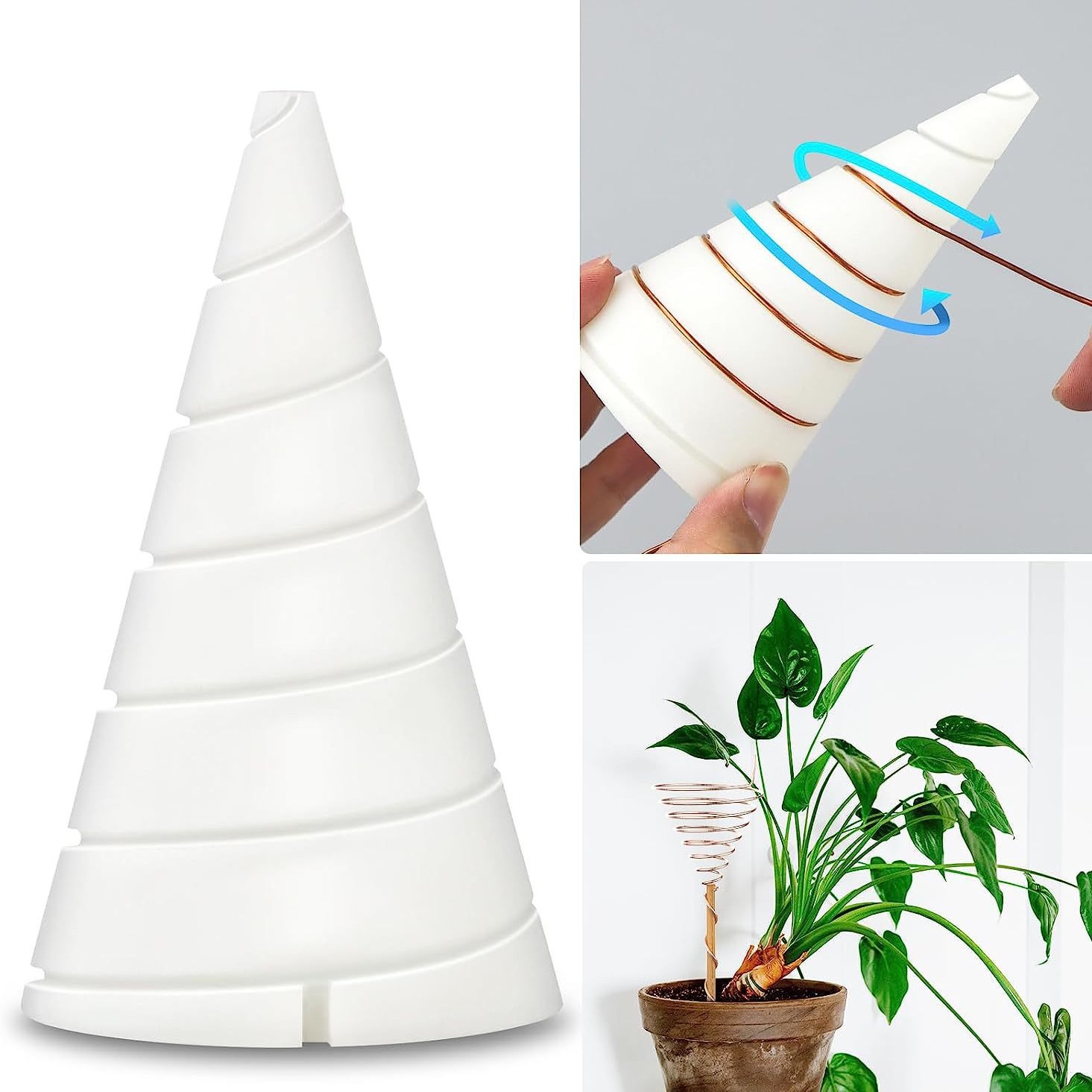 Antennenhalterung Aus Kupferdraht Für Den Gartenbau, L + S + 6 Holzstäbe + 2,5 Meter Kupferdraht