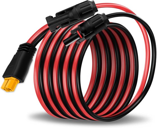 Solarkollektorkabel Auf Xt60 Adapter 12 Awg / 3,3 Mm² 60 Cm Ip67 Wasserdicht Solarverlängerungskabel Für Tragbare Stromstationen Und Solargenerat
