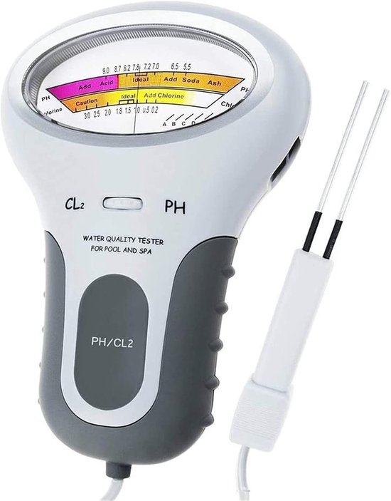 2 In 1 Pooltester Elektronisches Ph Und Chlormessgerät Wassertester Für Pool Und Spa Präzise Messung Grau