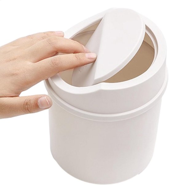 Mini Mülleimer Kleiner Abfallbehälter Schreibtischorganisation Geruchsabweisend 16,5 Cm Hoch Weiß