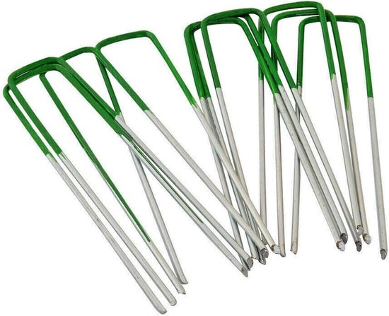 Halbgrüne, U Förmige Metall Erdanker Für Kunstrasen (verzinkt) Unkrautbekämpfungs Erdanker (10er Packung)