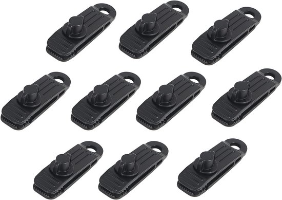 Zeltclips (10 Stück) Outdoor Zeltclips Windfeste Befestigungsclips Für Markisen Wiederverwendbar Robuste Planenclips Windfeste Markisenclips Schw