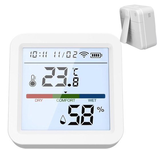 Temperatur Und Feuchtigkeitsmonitor Intelligentes Hygrometer 2,2 X 2,2 Zoll Drahtloser Digitaler Detektor Hochpräzise Sensoren Tragbares Wetterüb